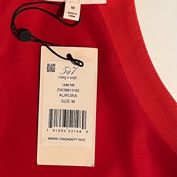 NWT - Hot Pink cinq a sept One-Shoulder Choker Top - Size Medium - Picture 6 of 10